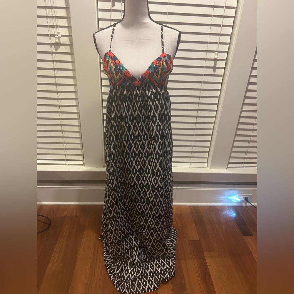 Dejavu Geometric Patterned Maxi Dress size L